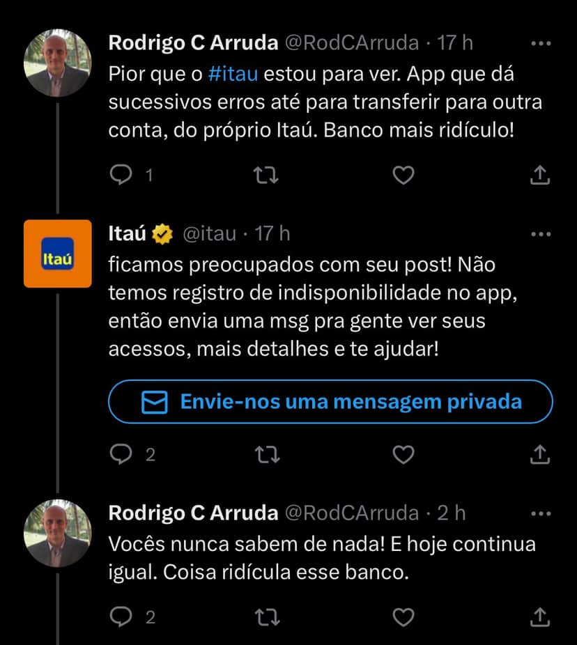 Clientes do Itaú estão enfurecidos com situação do banco nesta quarta-feira 12 - Foto Reprodução Twitter Clientes do Itaú estão enfurecidos com situação do banco nesta quarta-feira 12 - Foto Reprodução Twitter