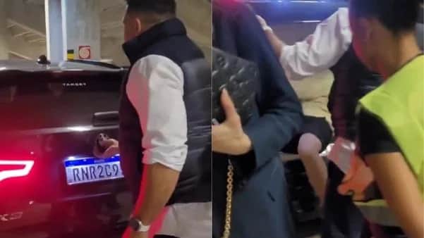 Ronaldo abrindo o porta malas - Foto Reprodução Twitter Ronaldo abrindo o porta malas - Foto Reprodução Twitter