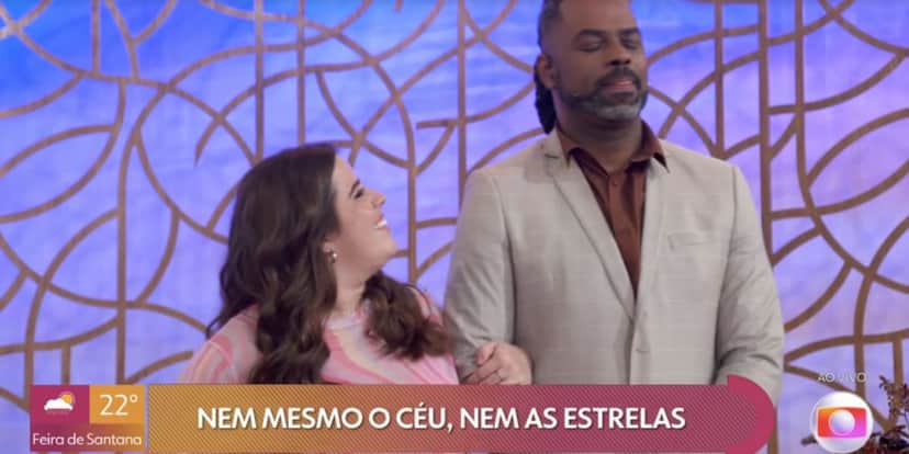 Manoel Soares e Tati Machado no Encontro (Foto: Reprodução / Globo) Manoel Soares e Tati Machado no Encontro (Foto: Reprodução / Globo)