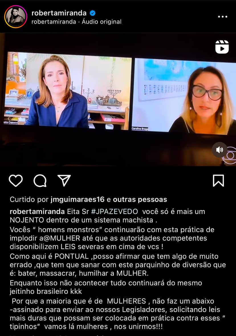 Roberta Miranda se enfurece com situação exibida no programa Fantástico, da Globo - Foto Reprodução Instagram Roberta Miranda se enfurece com situação exibida no programa Fantástico, da Globo - Foto Reprodução Instagram