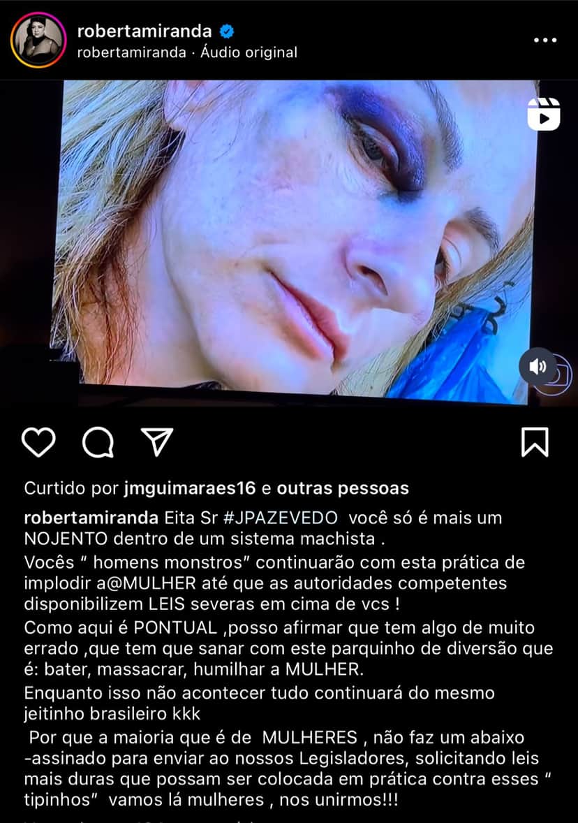 Roberta Miranda se enfurece com situação exibida no programa Fantástico, da Globo - Foto Reprodução Instagram Roberta Miranda se enfurece com situação exibida no programa Fantástico, da Globo - Foto Reprodução Instagram