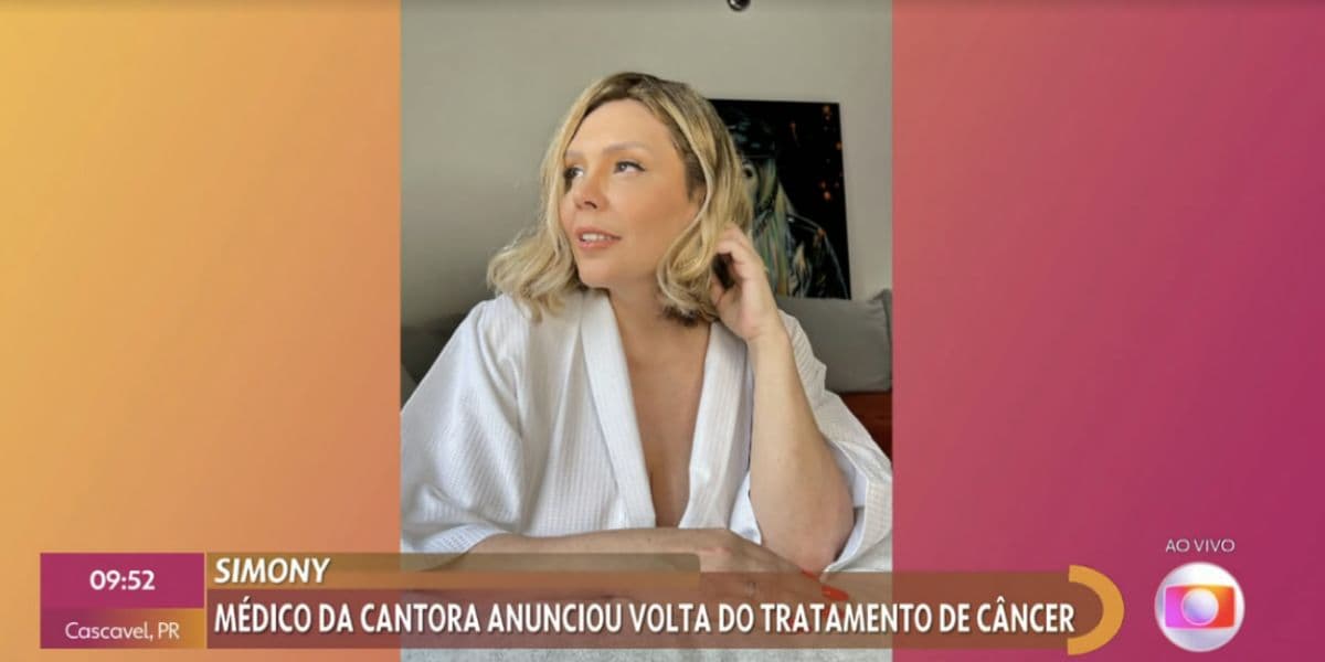 Simony vira notícia no Encontro (Foto: Reprodução / Globo) Simony vira notícia no Encontro (Foto: Reprodução / Globo)