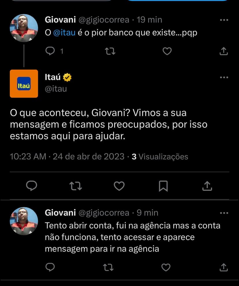 Situação do Itaú anda revoltando clientes nesta segunda-feira, 24 - Foto Reprodução Twitter Situação do Itaú anda revoltando clientes nesta segunda-feira, 24 - Foto Reprodução Twitter