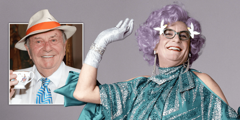 Ator comediante Barry Humphries e sua famosa Drag Dame Edna Everage (Foto: Reprodução, Metro UK) Ator comediante Barry Humphries e sua famosa Drag Dame Edna Everage (Foto: Reprodução, Metro UK)