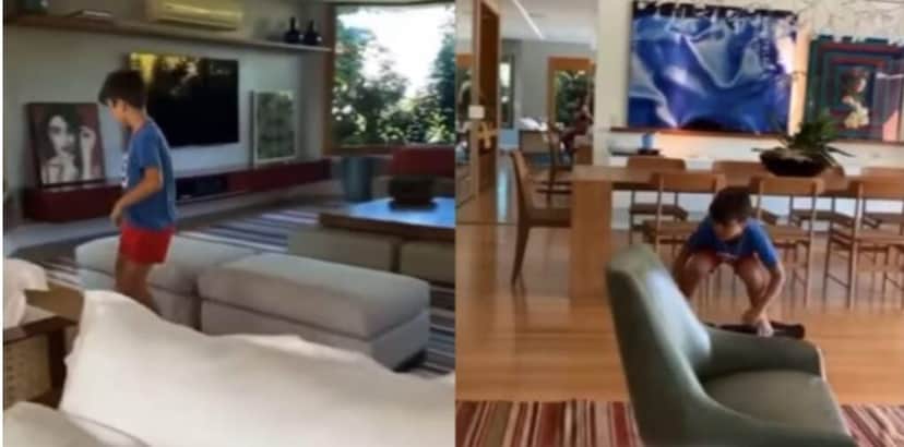 Sala de estar enorme, onde seu filho anda de skate no corredor (Reprodução: Youtube) Sala de estar enorme, onde seu filho anda de skate no corredor (Reprodução: Youtube)