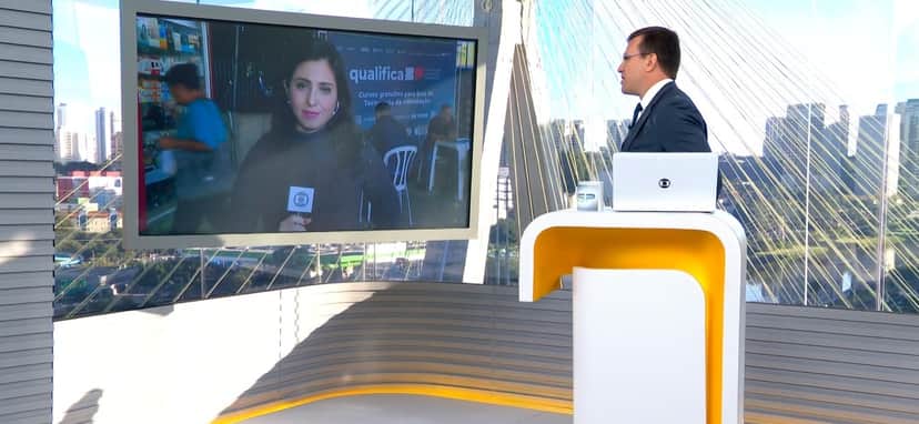Rodrigo Bocardi em link ao vivo com Cinthia Toledo (Reprodução: BDSP/Globo) Rodrigo Bocardi em link ao vivo com Cinthia Toledo (Reprodução: BDSP/Globo)