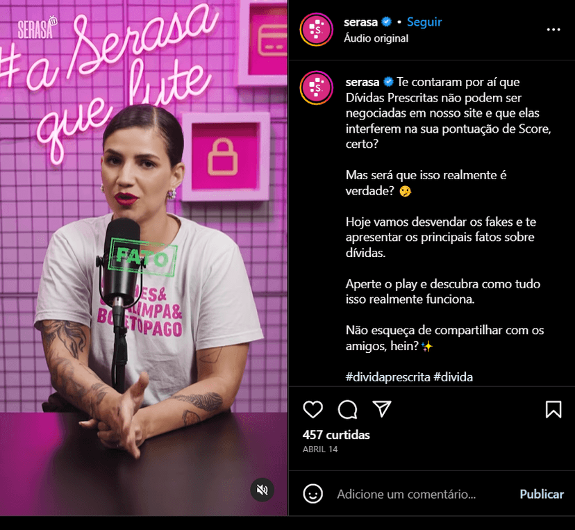 Comunicado da Serasa para todos os brasileiros foi compartilhado pelas redes sociais oficiais da instituição (Foto Reprodução/Instagram) Comunicado da Serasa para todos os brasileiros foi compartilhado pelas redes sociais oficiais da instituição (Foto Reprodução/Instagram)