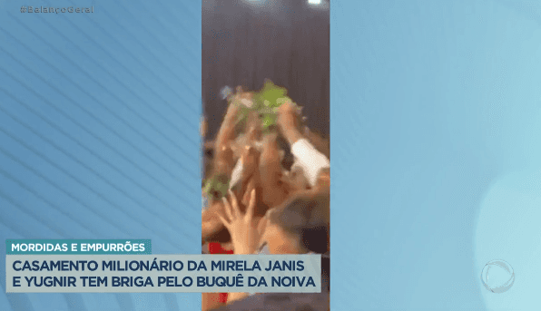 Buquê do casamento de Mirela Janis e ex de Marília Mendonça ficou destruído (Foto Reprodução/PlayPlus) Buquê do casamento de Mirela Janis e ex de Marília Mendonça ficou destruído (Foto Reprodução/PlayPlus)