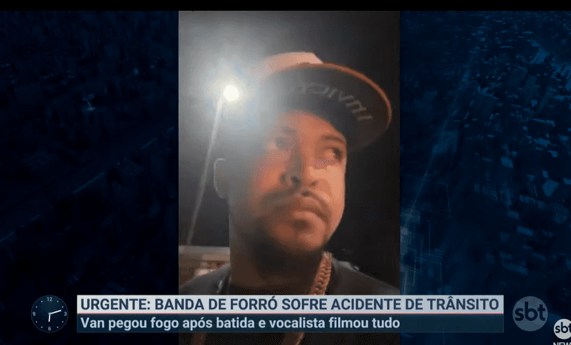 Vocalista da banda Lambasaia foi quem filmou tudo (Foto Reprodução/Youtube) Vocalista da banda Lambasaia foi quem filmou tudo (Foto Reprodução/Youtube)