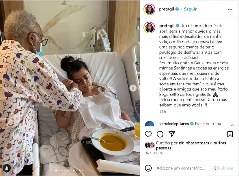 A cantora Preta Gil, em maca, fazendo seu tratamento oncológico - Foto Reprodução Internet A cantora Preta Gil, em maca, fazendo seu tratamento oncológico - Foto Reprodução Internet