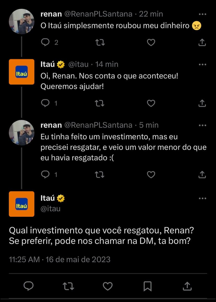 Clientes do Itaú estão enfurecidos com situação com o banco nesta terça-feira (16) - Foto Reprodução Twitter Clientes do Itaú estão enfurecidos com situação com o banco nesta terça-feira (16) - Foto Reprodução Twitter