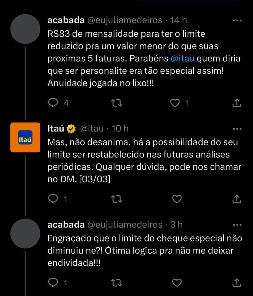 Clientes do Itaú estão enfurecidos com situação com o banco nesta terça-feira (16) - Foto Reprodução Twitter Clientes do Itaú estão enfurecidos com situação com o banco nesta terça-feira (16) - Foto Reprodução Twitter