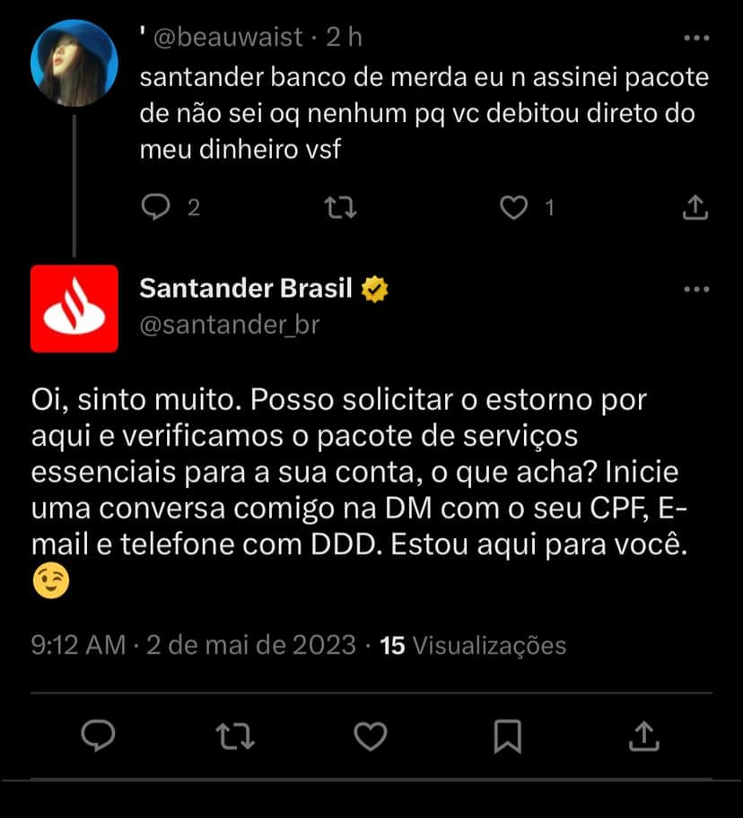 Clientes do Santander estão enfurecidos com situação nesta terça-feira, 2 - Foto Reprodução Twitter Clientes do Santander estão enfurecidos com situação nesta terça-feira, 2 - Foto Reprodução Twitter