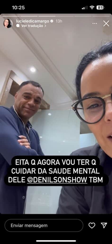 Luciele Di Camargo entrega situação com Denílson (Foto: Reprodução / Instagram) Luciele Di Camargo entrega situação com Denílson (Foto: Reprodução / Instagram)