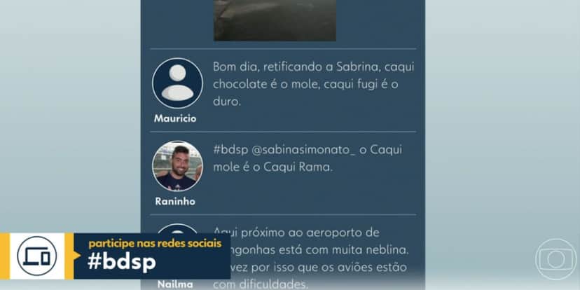 Mensagens de internautas no Bom Dia São Paulo (Foto: Reprodução / Globo) Mensagens de internautas no Bom Dia São Paulo (Foto: Reprodução / Globo)