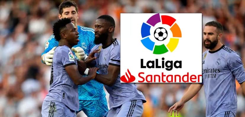O atacante brasileiro Vinicius Junior, do Real Madrid, em confusão durante jogo contra o Valencia pelo Campeonato Espanhol- Foto Reprodução Internet O atacante brasileiro Vinicius Junior, do Real Madrid, em confusão durante jogo contra o Valencia pelo Campeonato Espanhol- Foto Reprodução Internet