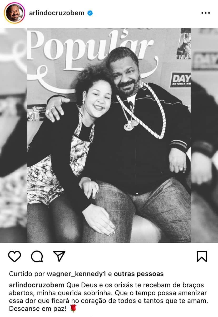 O cantor Arlindo Cruz deixa Brasil aos prantos ao emitir comunicado confirmando morte em sua família - Foto Reprodução Instagram O cantor Arlindo Cruz deixa Brasil aos prantos ao emitir comunicado confirmando morte em sua família - Foto Reprodução Instagram