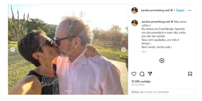 Sandra Annenberg e Ernesto Paglia (Foto: Reprodução / Instagram) Sandra Annenberg e Ernesto Paglia (Foto: Reprodução / Instagram)