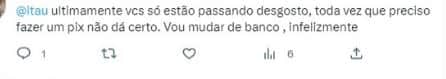 Situação do Itaú enfurece clientes - Foto Reprodução Twitter Situação do Itaú enfurece clientes - Foto Reprodução Twitter