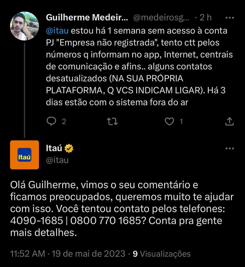Situação do Itaú enfurece clientes HOJE (19) e você precisa saber - Foto Reprodução Twitter Situação do Itaú enfurece clientes HOJE (19) e você precisa saber - Foto Reprodução Twitter