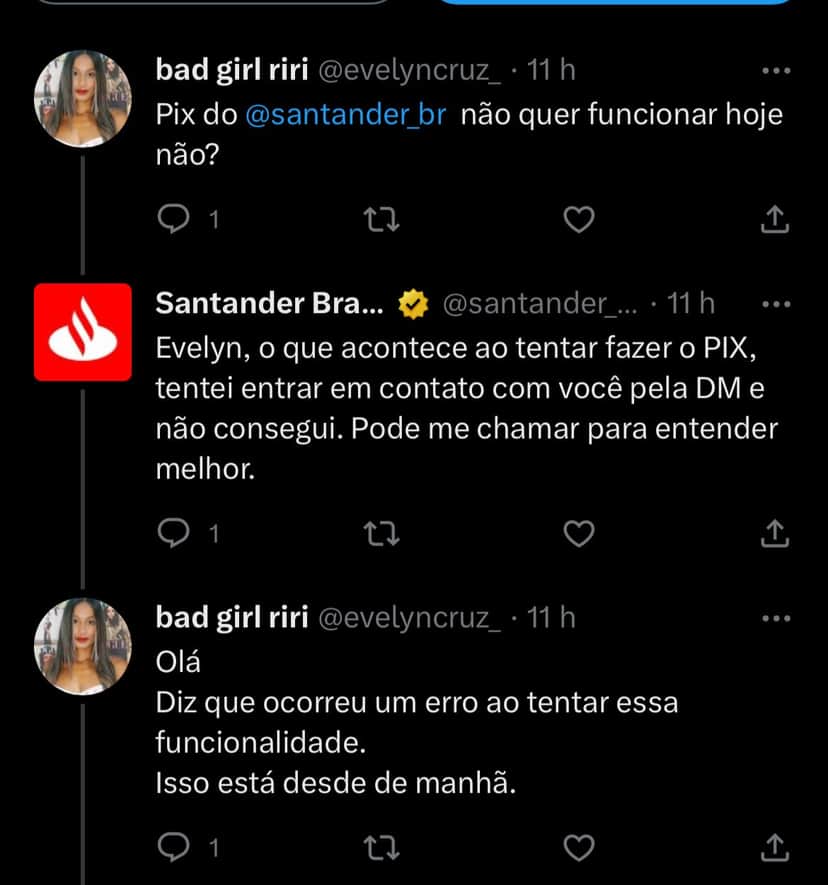 Situação do Santander está enfurecendo clientes HOJE (03) - Foto Reprodução Twitter Situação do Santander está enfurecendo clientes HOJE (03) - Foto Reprodução Twitter
