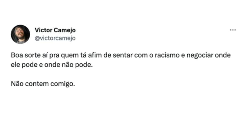 Victor Camejo sobre Léo Lins (Foto: Reprodução / Twitter) Victor Camejo sobre Léo Lins (Foto: Reprodução / Twitter)