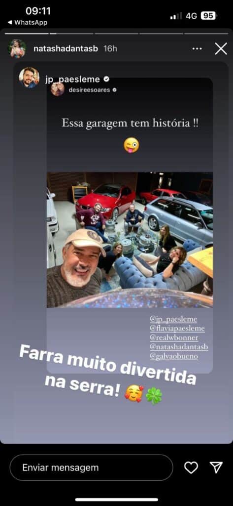 Galvão Bueno, Natasha Dantas, William Bonner, Desirée, João Pedro e Flávia (Foto: Reprodução / Instagram) Galvão Bueno, Natasha Dantas, William Bonner, Desirée, João Pedro e Flávia (Foto: Reprodução / Instagram)