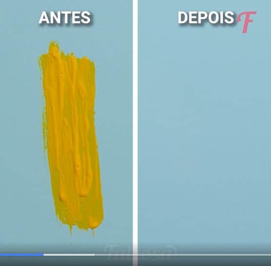 antes de depois de colocar papel alumínio e ferro de passar em parede para tirar mancha - Foto Reprodução Facebook antes de depois de colocar papel alumínio e ferro de passar em parede para tirar mancha - Foto Reprodução Facebook