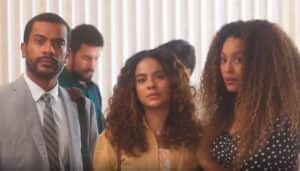 Ben, Jenifer e Sol em audiência (Foto: Reprodução / Globo) Ben, Jenifer e Sol em audiência (Foto: Reprodução / Globo)