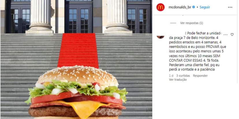 Clientes estão reclamando dos serviços do McDonald's (Reprodução - Instagram) Clientes estão reclamando dos serviços do McDonald's (Reprodução - Instagram)
