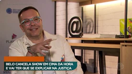 Felipeh Campos falou sobre o caso de Belo no Domingo Espetacular (Foto: Reprodução) Felipeh Campos falou sobre o caso de Belo no Domingo Espetacular (Foto: Reprodução)