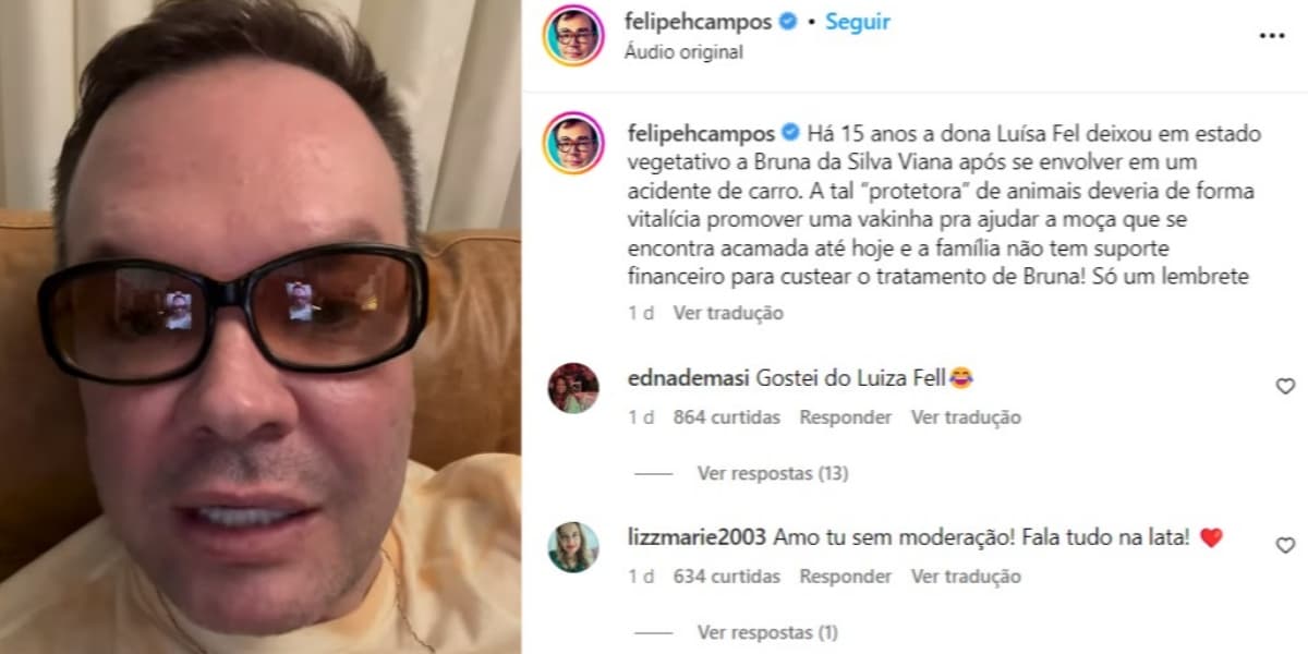 Felipeh Campos expos Luísa Mell (Foto: Reprodução/Instagram) Felipeh Campos expos Luísa Mell (Foto: Reprodução/Instagram)