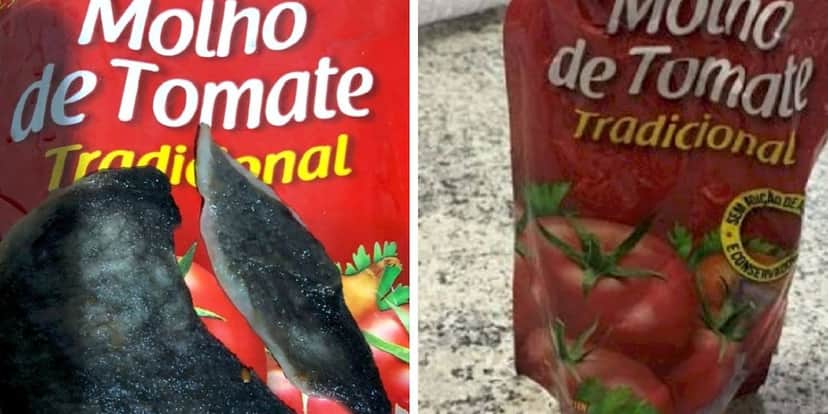 Molho de tomate da Fugini mofado (Foto: Divulgação/Polícia Civil) Molho de tomate da Fugini mofado (Foto: Divulgação/Polícia Civil)