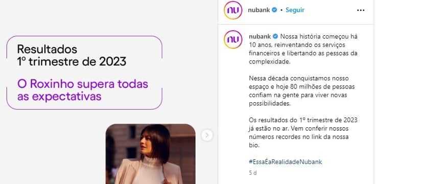 O banco estava comemorando seus 10 anos de existência (Reprodução: Instagram) O banco estava comemorando seus 10 anos de existência (Reprodução: Instagram)