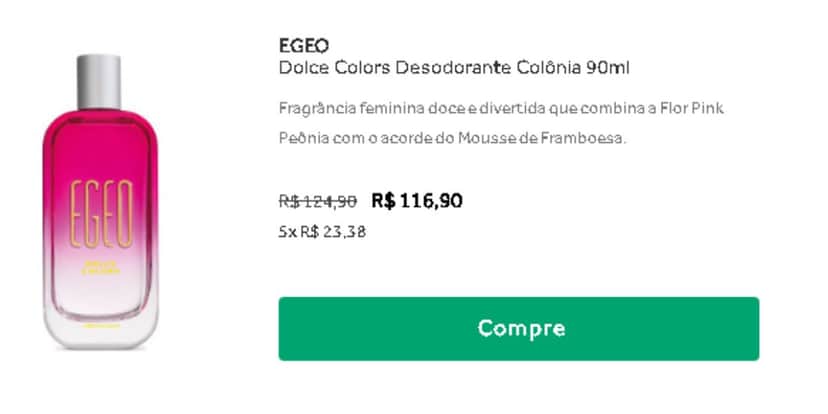 Anúncio do perfume EGEO do Boticário (Reprodução - Internet) Anúncio do perfume EGEO do Boticário (Reprodução - Internet)