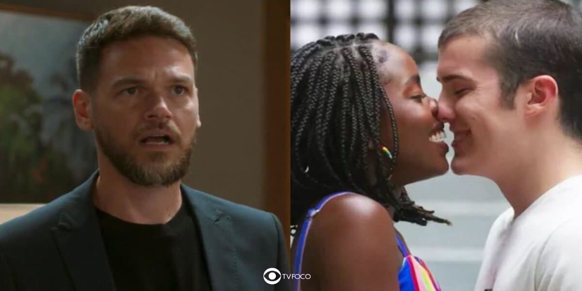 Theo, Rafa e Kate em cenas de Vai na Fé (Foto: Reprodução / Globo) Theo, Rafa e Kate em cenas de Vai na Fé (Foto: Reprodução / Globo)
