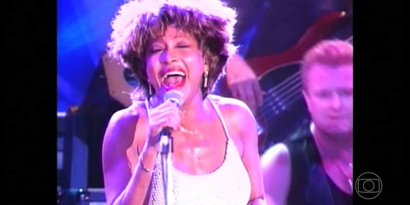 Despedida de Tina Turner em chamada do "Jornal Nacional" (Foto: Reprodução/TV Globo) Despedida de Tina Turner em chamada do "Jornal Nacional" (Foto: Reprodução/TV Globo)