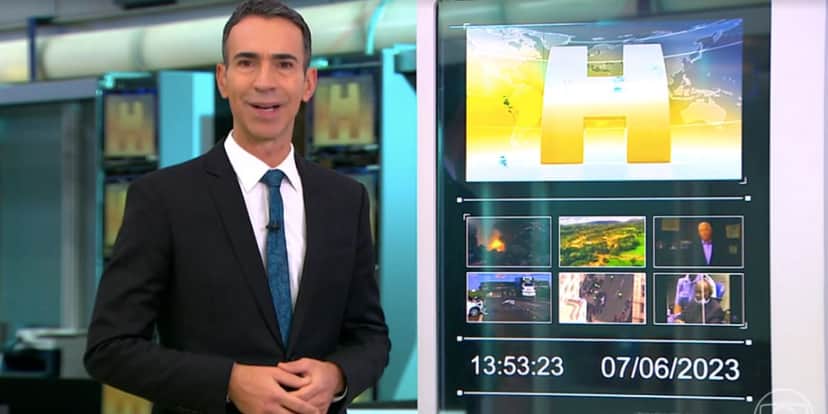 César Tralli no Jornal Hoje (Foto: Reprodução / Globo) César Tralli no Jornal Hoje (Foto: Reprodução / Globo)