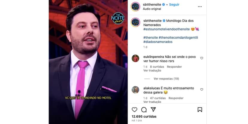 Danilo Gentili fala sobre sexo no The Noite (Foto: Reprodução / SBT) Danilo Gentili fala sobre sexo no The Noite (Foto: Reprodução / SBT)