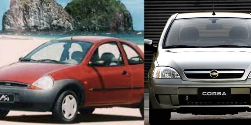 Ford Ka e Chevrolet Corsa (Fotos: Reproduções / Internet) Ford Ka e Chevrolet Corsa (Fotos: Reproduções / Internet)