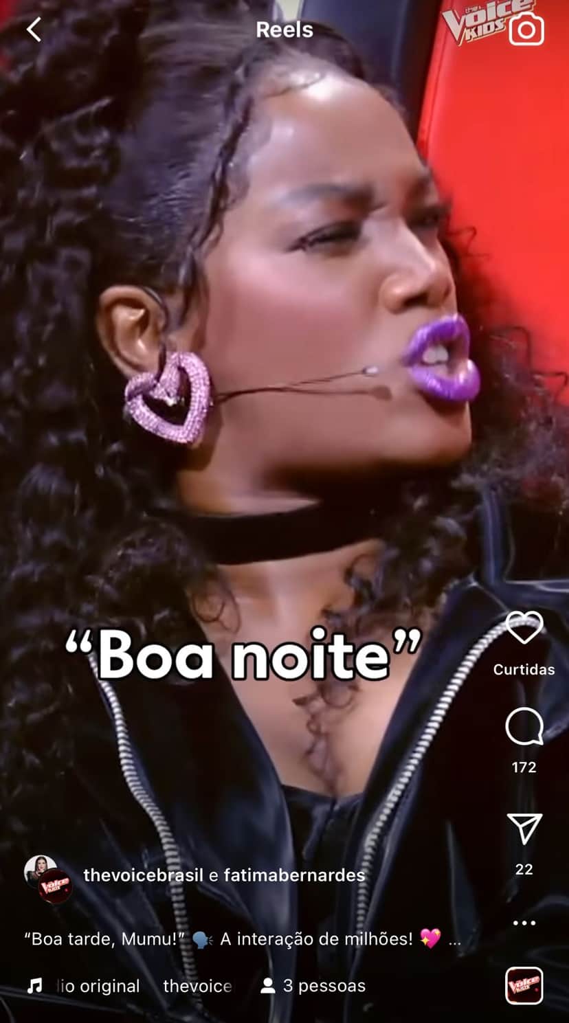 Iza no The Voice Kids - Foto Reprodução Instagram Iza no The Voice Kids - Foto Reprodução Instagram