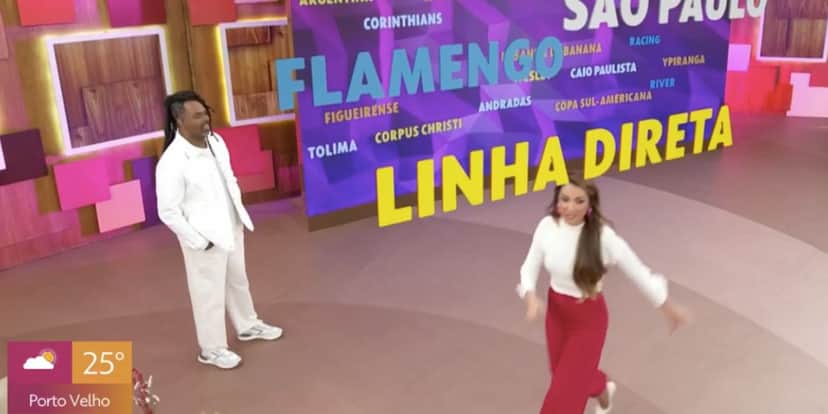 Patrícia Poeta explica o que correu para pegar água no Encontro (Foto: Reprodução / Globo) Patrícia Poeta explica o que correu para pegar água no Encontro (Foto: Reprodução / Globo)