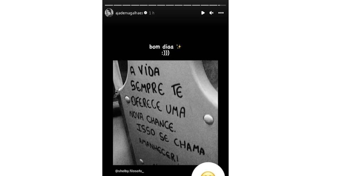 Mensagem de Jade Magalhães (Foto: Reprodução / Instagram) Mensagem de Jade Magalhães (Foto: Reprodução / Instagram)