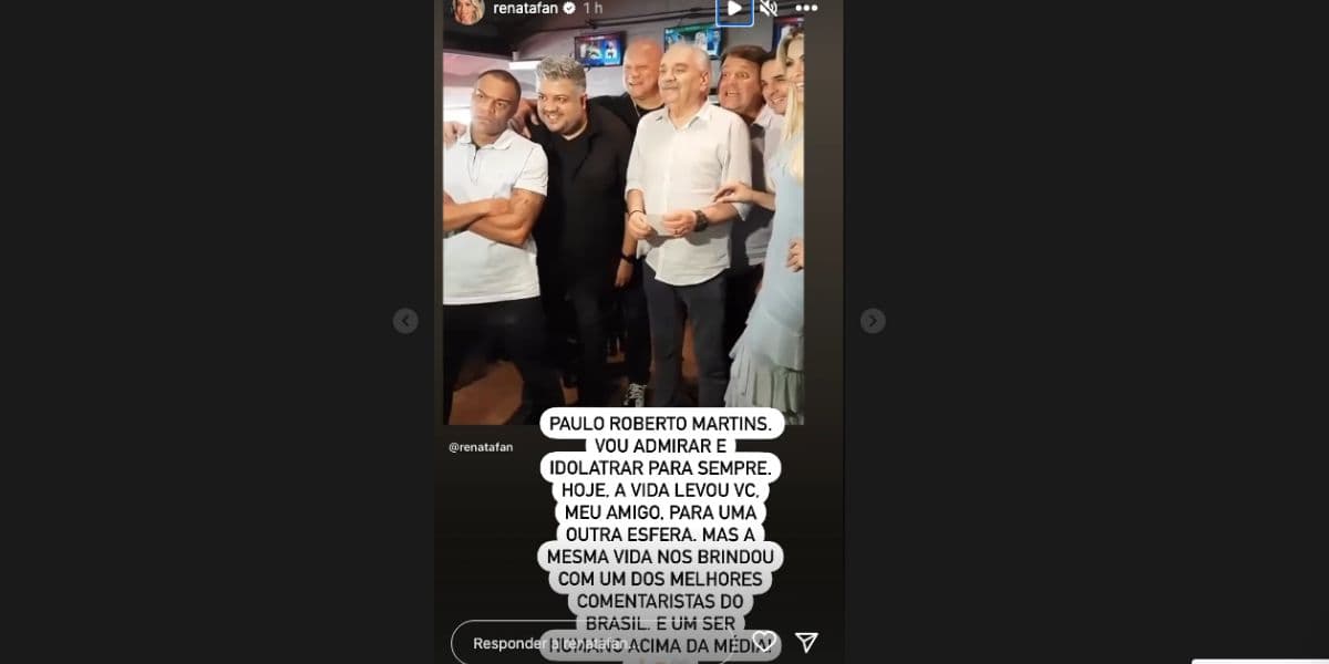 Renata Fan faz homenagem para Paulo Roberto Martins (Foto: Reprodução / Instagram) Renata Fan faz homenagem para Paulo Roberto Martins (Foto: Reprodução / Instagram)