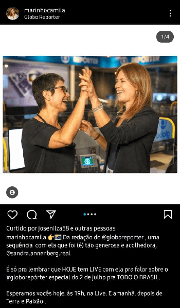 Publicação de Camila Marinho (Foto: Reprodução/ Instagram) Publicação de Camila Marinho (Foto: Reprodução/ Instagram)