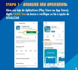 Atualizar aplicativo Caixa Tem (Foto: Reprodução / Internet) Atualizar aplicativo Caixa Tem (Foto: Reprodução / Internet)