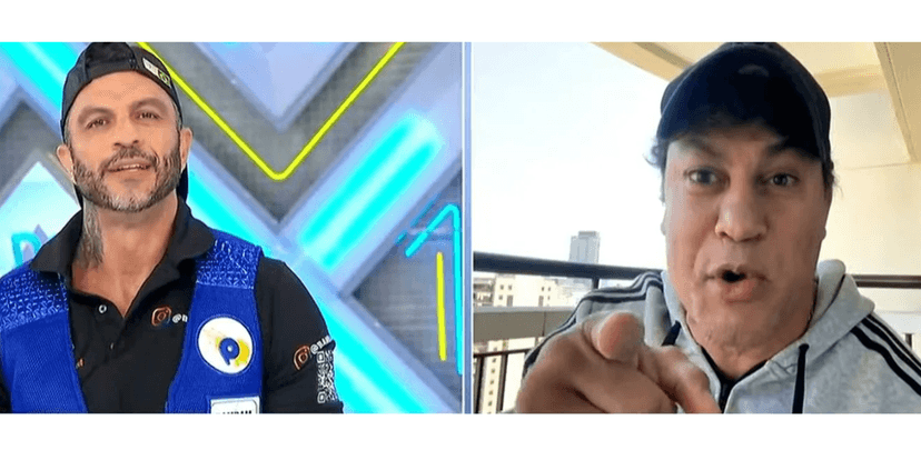Popó entra ao vivo no SBT após insultos de Kleber Bambam no Domingo Legal (Foto: SBT) Popó entra ao vivo no SBT após insultos de Kleber Bambam no Domingo Legal (Foto: SBT)