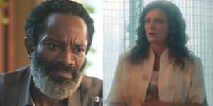 Gentil e Agatha em cenas de Terra e Paixão (Foto: Reprodução / Globo / Montagem TV Foco) Gentil e Agatha em cenas de Terra e Paixão (Foto: Reprodução / Globo / Montagem TV Foco)