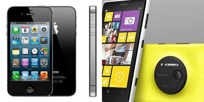 Celulares iPhone 4 e Lumia 1020 (Foto: Divulgação/Apple/Nokia) Celulares iPhone 4 e Lumia 1020 (Foto: Divulgação/Apple/Nokia)