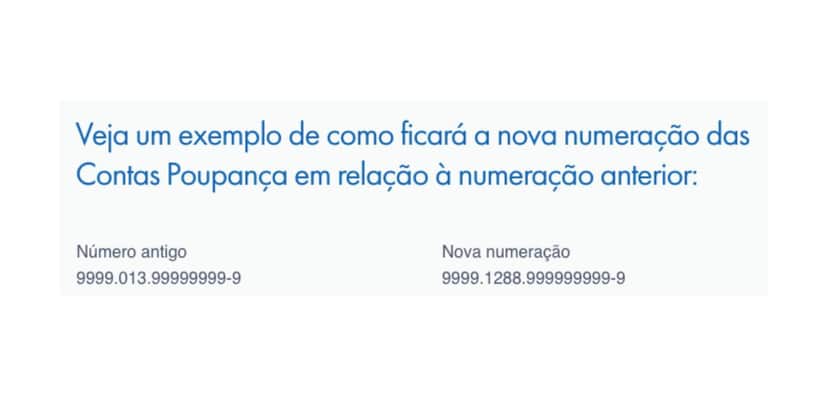 Mudança na numeração do cartão poupança (Foto: Site da Caixa) Mudança na numeração do cartão poupança (Foto: Site da Caixa)